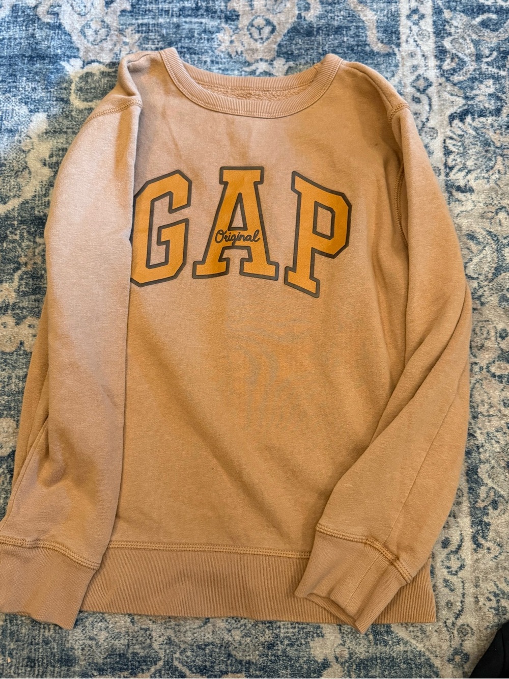 GAP kids Crewneck Sweatshirt in Light Brown with Yellow Logo